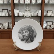 image of Jesus with the cross on plate smaller image image of Jesus with the cross on plate smaller image
