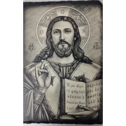 Jesus Christ on slate engraving Jesus Christ on slate engraving