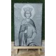 Saint Aikaterini, black slate engrave