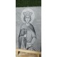 Saint Aikaterini, black slate engrave
