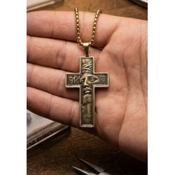 3d brass cross with Jesus