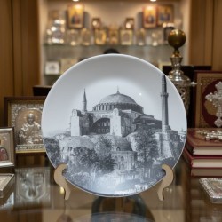 The holy temple of Agia Sofia on plate 