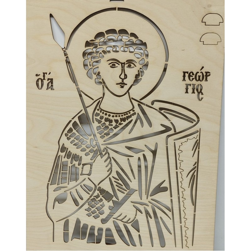 Wooden plate with image of a Saint to use on memory cakes
