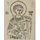 Wooden plate with image of a Saint to use on memory cakes