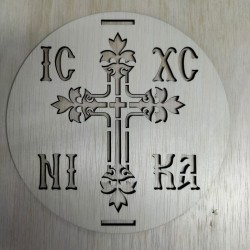 Wooden plate stencil. Cross art, ICXCNIKA Wooden plate stencil. Cross art, ICXCNIKA
