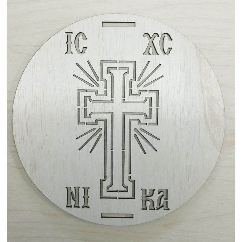 Wooden plate with image of a Saint to use on memory cakes