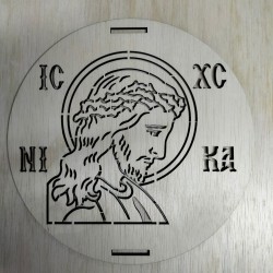 Wooden plate stencil, Jesus, ICXCNIKA Wooden plate stencil, Jesus, ICXCNIKA