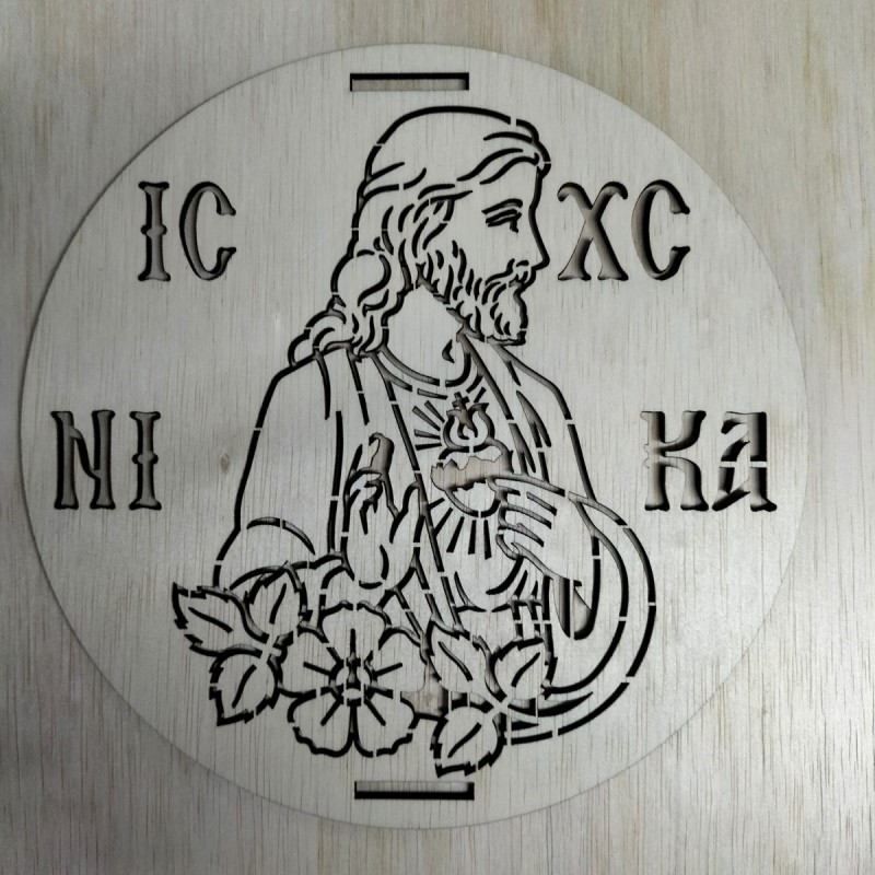 Wooden plate with image of a Saint to use on memory cakes