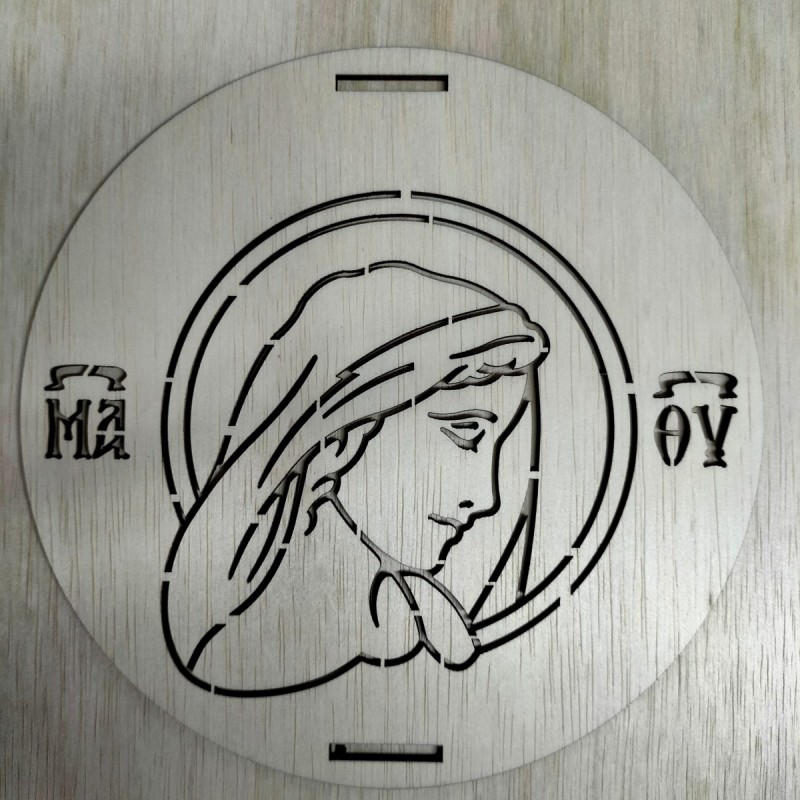 Wooden plate with image of a Saint to use on memory cakes