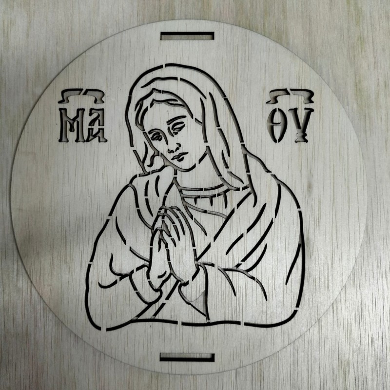 Wooden plate with image of a Saint to use on memory cakes