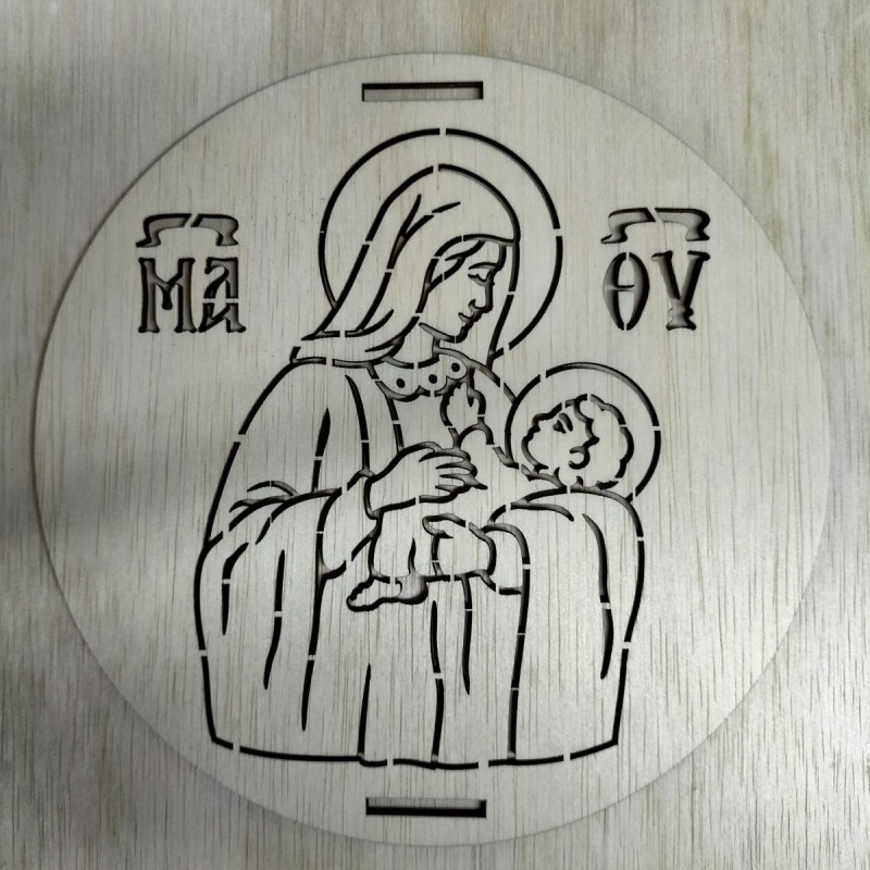 Wooden plate with image of a Saint to use on memory cakes