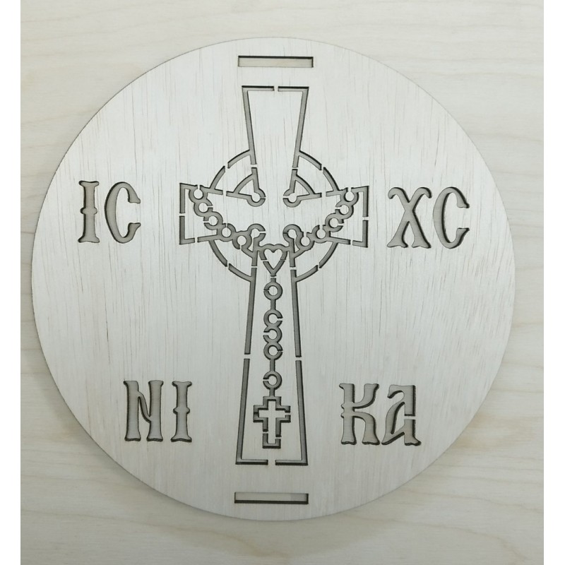 Wooden plate with image of a Saint to use on memory cakes