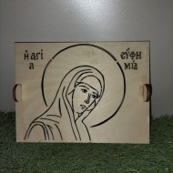 Wooden plate with image of a Agia Efimia to use on memory cakes