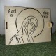 Wooden plate with image of a Saint to use on memory cakes