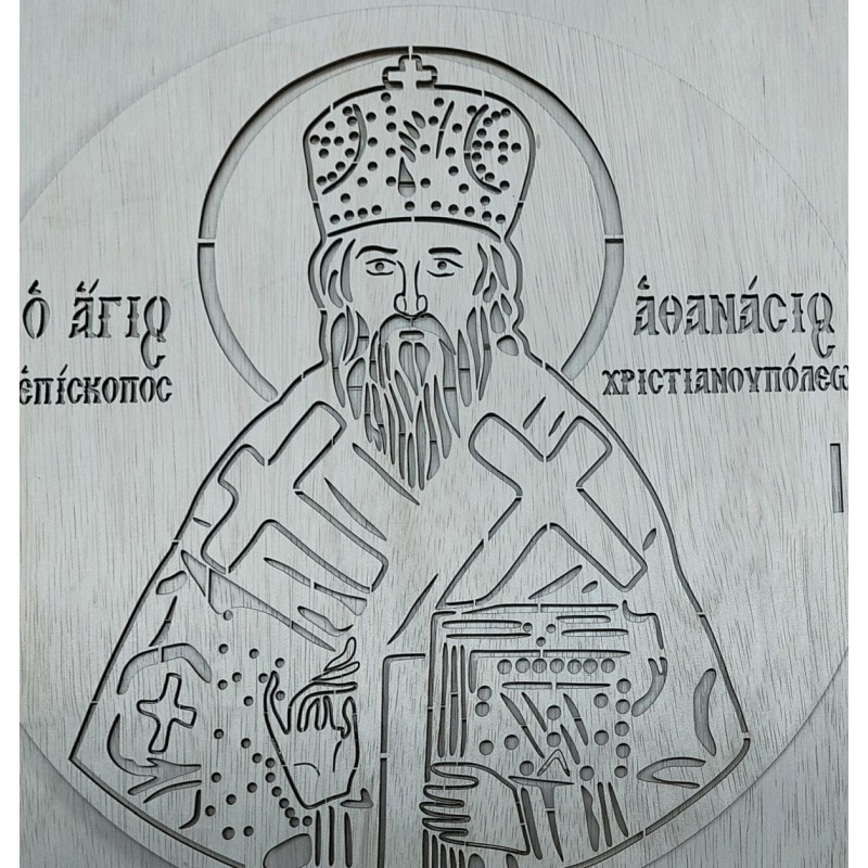 Wooden plate with image of a Saint to use on memory cakes
