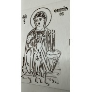 Wooden plate with image of a Saint to use on memory cakes