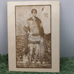 Agios Dimitrios wooden engraved image