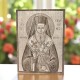 Agios Kallinikos Eddessa- wooden photo engrave-wood art-orthodox greek-tourism Agios Kallinikos Eddessas-wooden agiography lasered image