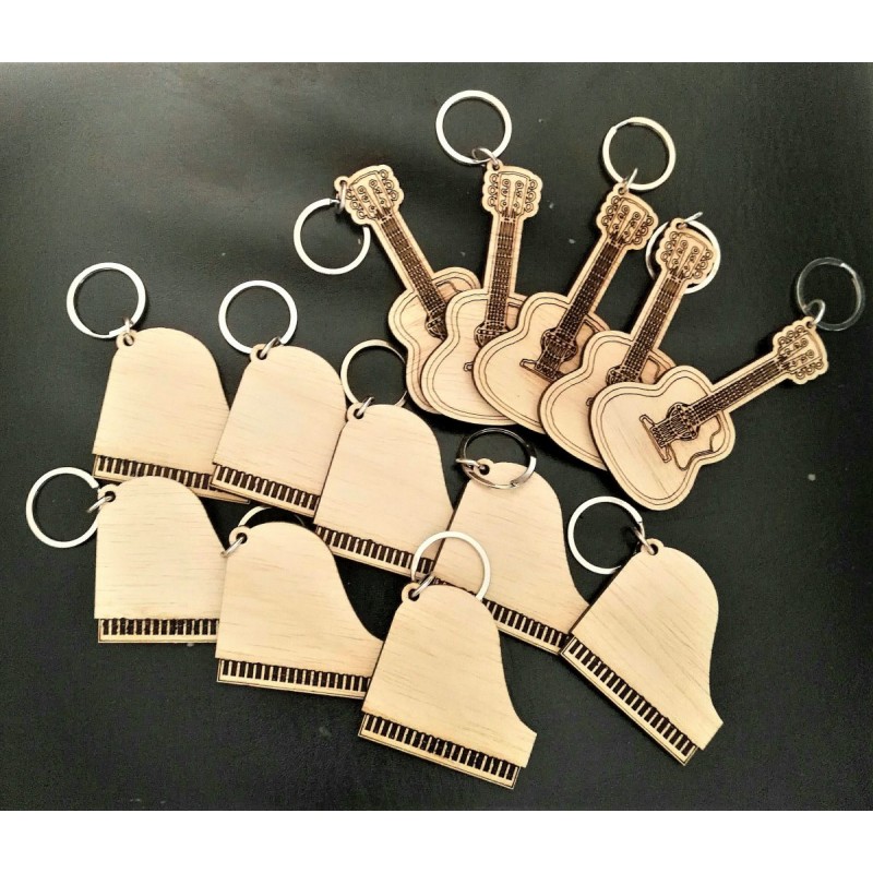 Keychain guitar and piano
