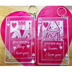 Keychain plexy glass  2 Kards J and Q