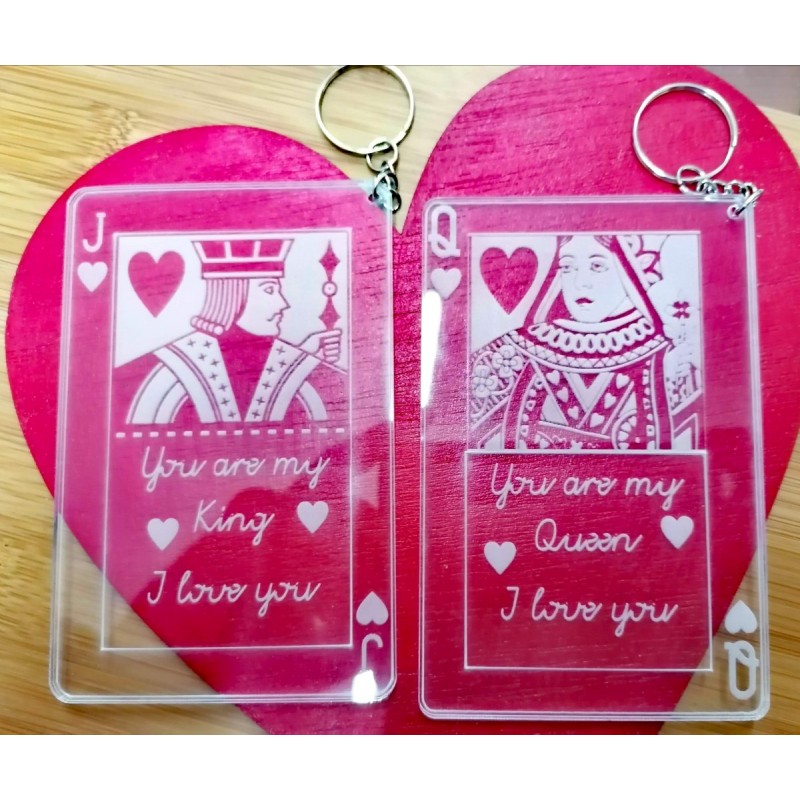 Keychain plexy glass  2 Kards J and Q