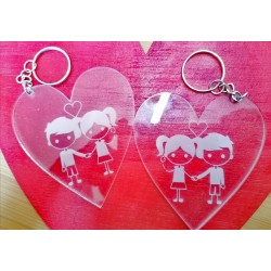 Keychain plexy glass ''boy and girl''