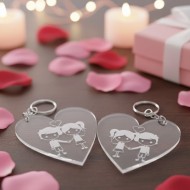 Keychain plexy glass ''boy and girl''
