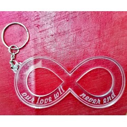 Keychain plexy glass '' Our love will never end ''