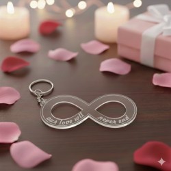 Keychain plexy glass '' Our love will never end ''