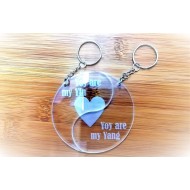 Keychain plexy glass '' You are my Ying , you are my Yang''