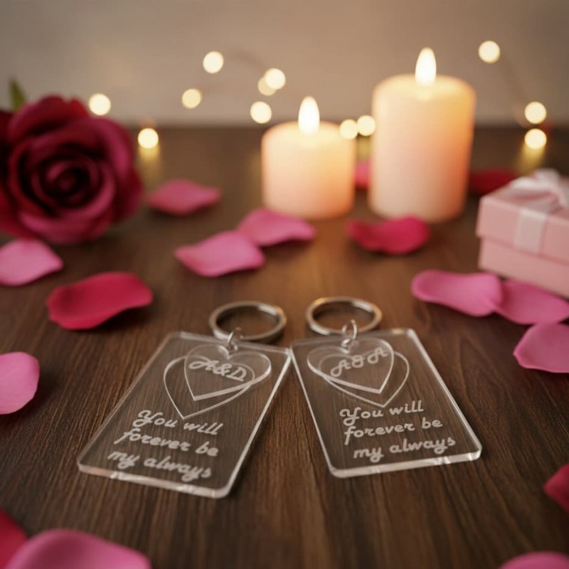 Keychain plexy glass   "you wil forever be my always