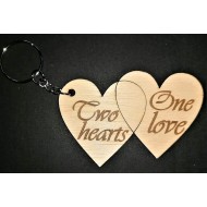 Keychain wood ''two hearts in one '' Keychain wood ''two hearts in one ''