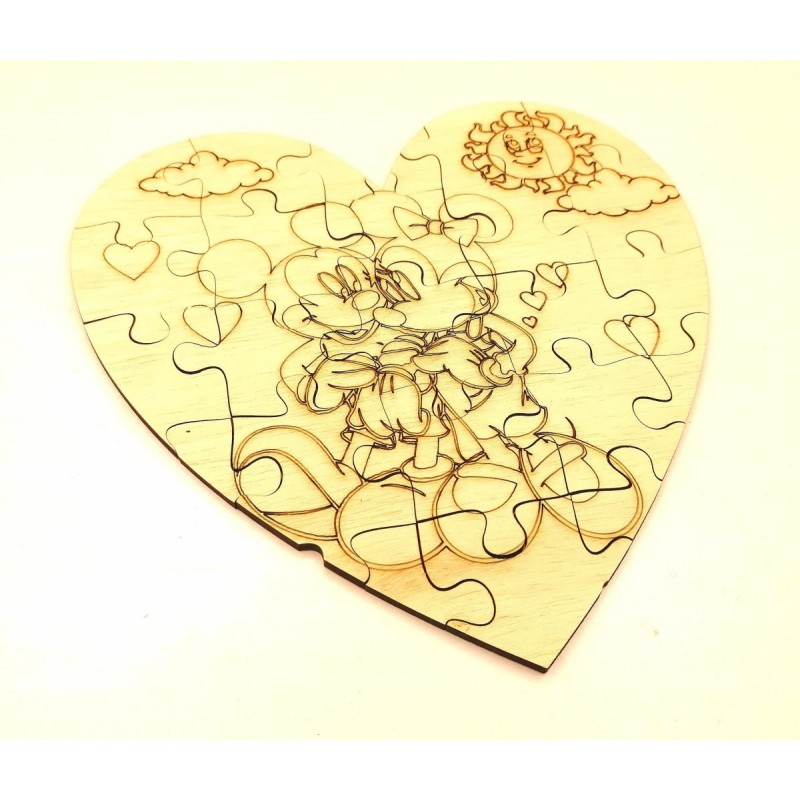 Mickey and Mini HEART wooden puzzle