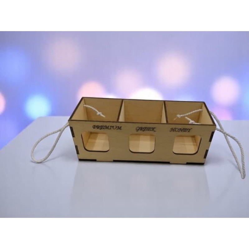 Trible  honey wood box by birch wood