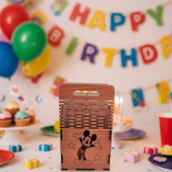 Wooden box engraved cartoon 