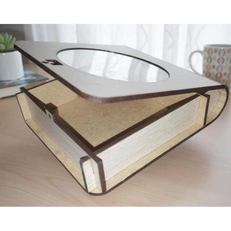 Wooden box with plexyglass cup, marriage gift box, wooden boxes for gifts Wooden box with plexiglass cup
