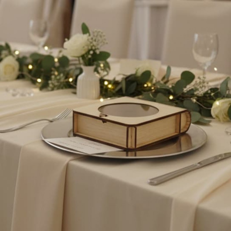 Wooden box with plexyglass cup, marriage gift box, wooden boxes for gifts Wooden box with plexiglass cup