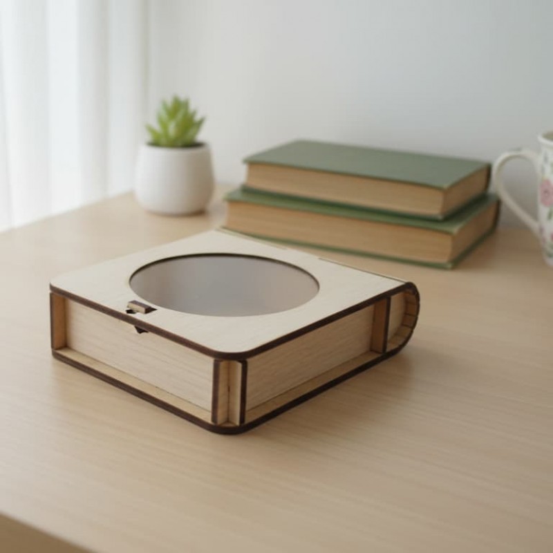 Wooden box with plexyglass cup, marriage gift box, wooden boxes for gifts Wooden box with plexiglass cup