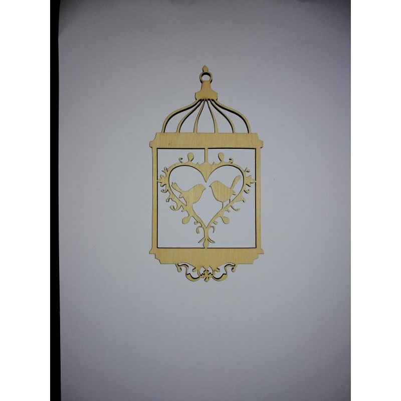 Wooden Cage with little bird