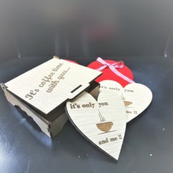 Wooden coaster for Valentine's present