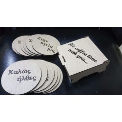 Wooden coaster for Valentine's present