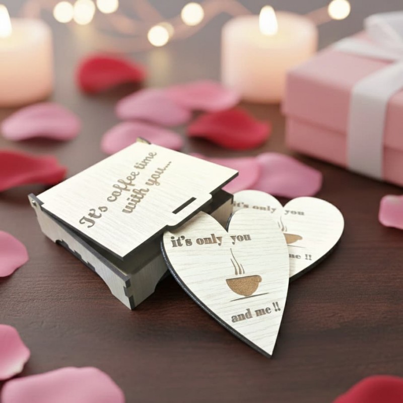 Wooden coaster for Valentine s present
