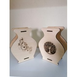 Wooden flower vase