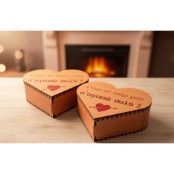 Wooden heart box