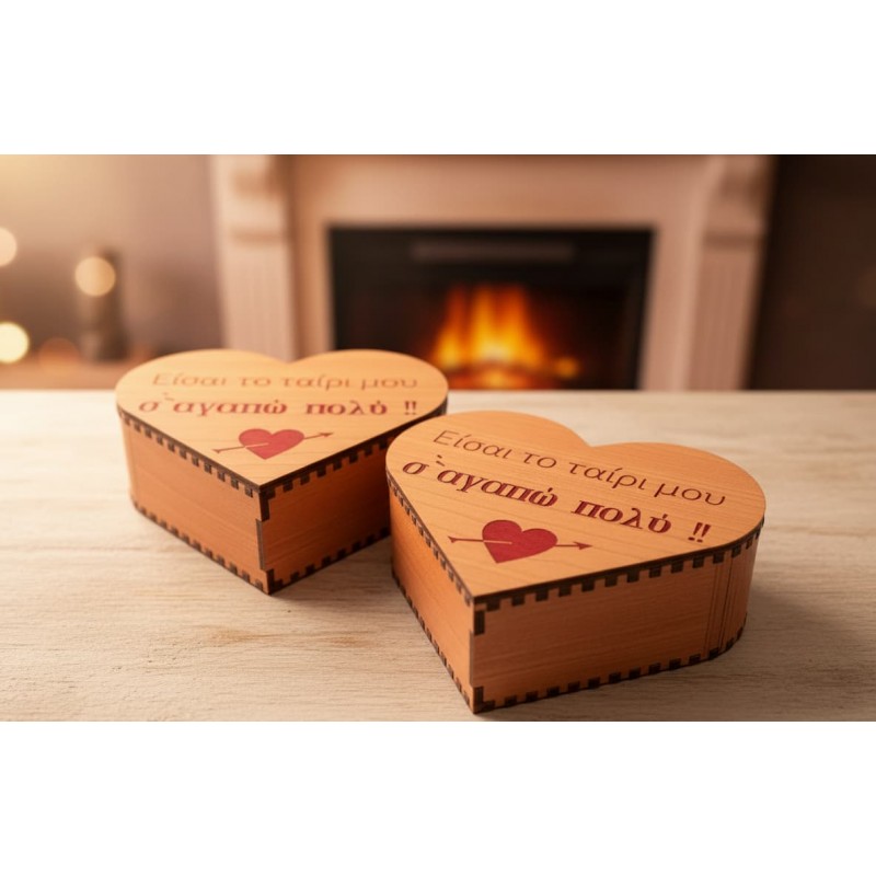 Wooden heart box by carbon wood
