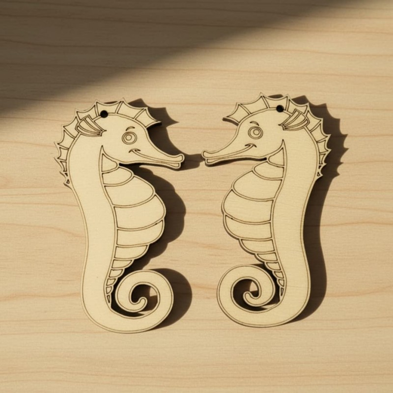 Wooden hippocampus by birch wood