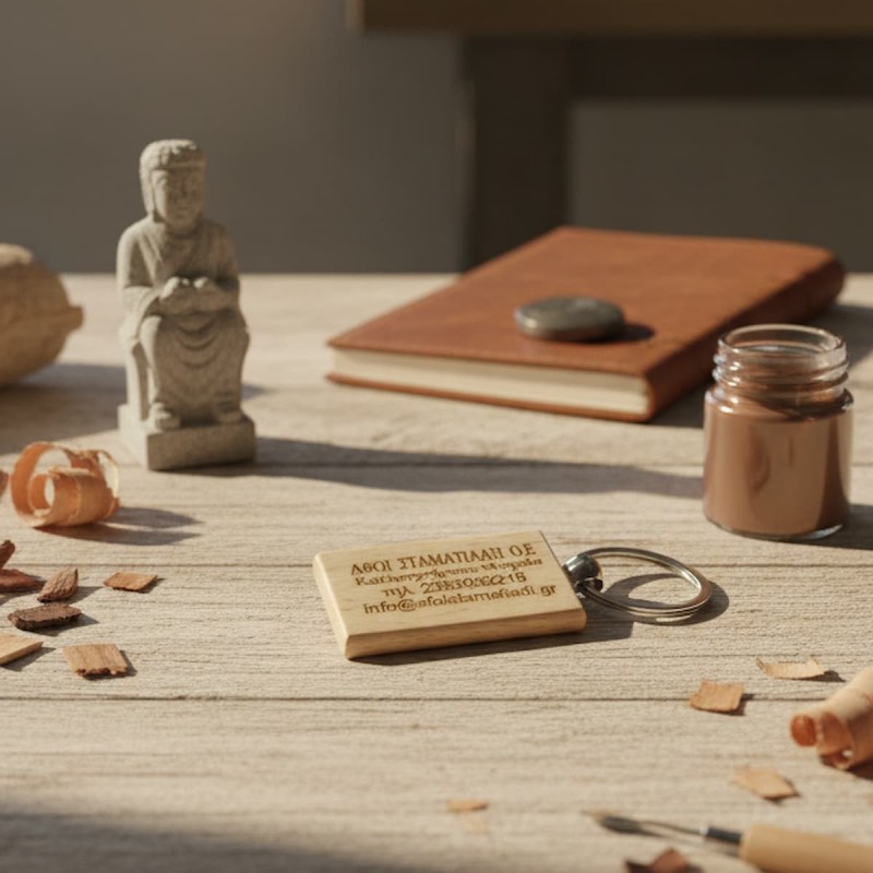wooden keychain 5mm with engrave