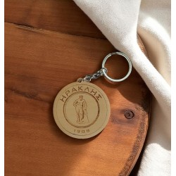 Wooden Keychain "Olympiacos" – Handmade Fan Gift with Engraving