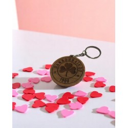 Wooden Keychain "Panathinaikos" with Clover – Handmade Fan Gift