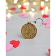 Wooden Keychain Vergina Sun – Estin oun Ellas kai i Makedonia 